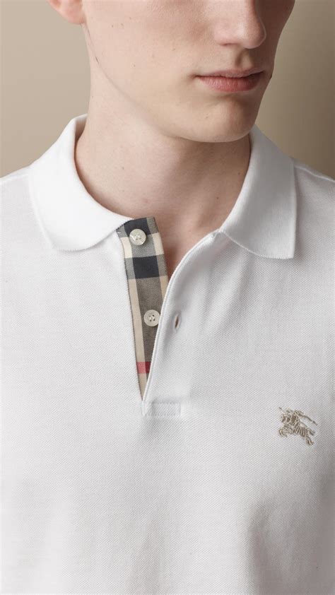 white burberry shirt mens|Burberry white polo shirt men's.